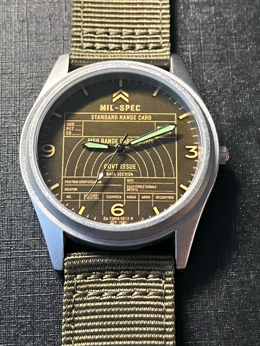 Military Field Watch 42mm “Range Card”by MIL-SPEC